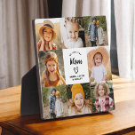 We Love You Mom Family Modern Photo Collage Plaque<br><div class="desc">The We Love You Mom Family Modern Photo Collage Plaque is a heartfelt keepsake that celebrates the special bond between a mother and her family. Featuring a customizable design, this plaque allows you to upload your favourite family photos and arrange them into a beautiful collage. The sleek, modern layout is...</div>