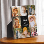 We Love You Mom Family Modern Photo Collage Plaque<br><div class="desc">The We Love You Mom Family Modern Photo Collage Plaque is a heartfelt keepsake that celebrates the special bond between a mother and her family. Featuring a customizable design, this plaque allows you to upload your favourite family photos and arrange them into a beautiful collage. The sleek, modern layout is...</div>