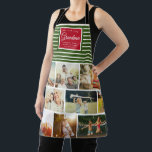 WE LOVE YOU MOM Family Photo Collage Christmas Apron<br><div class="desc">Perfect gift for Mother's Day,  Birthday,  or the Holidays: A modern,  sweet apron customized with ten of your personal favorite photos as well as a message,  names for the best mom ever. This is the Christmas Holiday green and red version.</div>