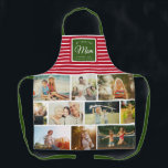 WE LOVE YOU MOM Family Photo Collage Christmas Apron<br><div class="desc">Perfect gift for Mother's Day,  Birthday,  or the Holidays: A modern,  sweet apron customized with ten of your personal favorite photos as well as a message,  names for the best mom ever. This is the Christmas Holiday red and green version.</div>