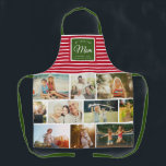 WE LOVE YOU MOM Family Photo Collage Christmas Apron<br><div class="desc">Perfect gift for Mother's Day,  Birthday,  or the Holidays: A modern,  sweet apron customized with ten of your personal favorite photos as well as a message,  names for the best mom ever. This is the Christmas Holiday red and green version.</div>