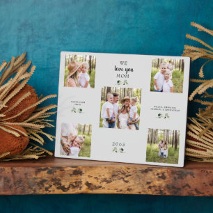 We love You Mom Foliage 5 Photo Collage  Plaque