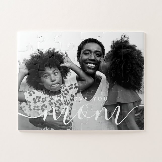 We Love You Mom Modern Classic Photo Jigsaw Puzzle (Horizontal)
