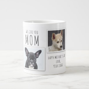 We love you mom Mother's Day 6 photo collage Large Coffee Mug