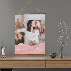 We Love You Mom Mother's Day Custom Photo Hanging Tapestry