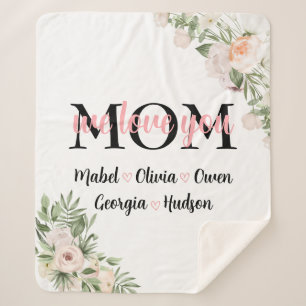 We Love You Mom Mother's day  Sherpa Blanket