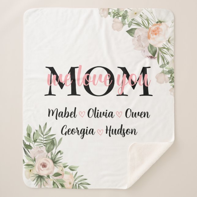 We Love You Mom Mother's day  Sherpa Blanket (Front)