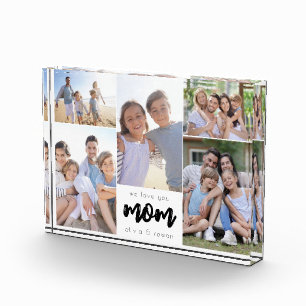 We Love You Mom Personalized Photo Collage Block