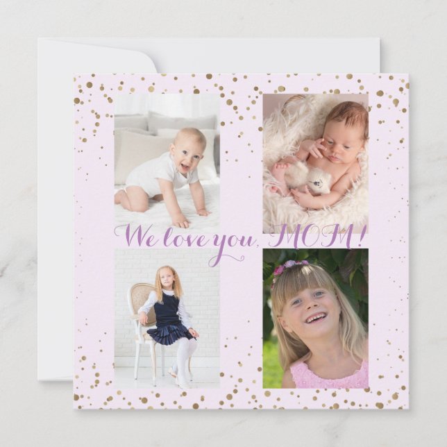 We Love You MOM Photo Collage Mother's Day Invitation (Front)