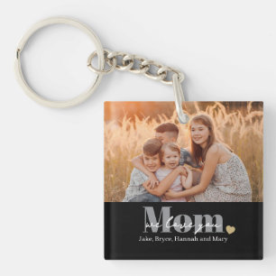 We Love You Mom Photo Gift Keychain