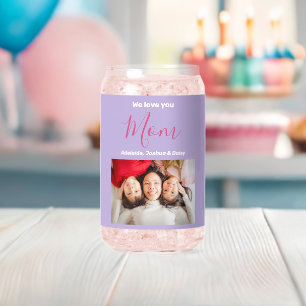 We Love You Mom Photo Names Custom Party Soda