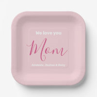 We Love You Mom Pink Minimalist 