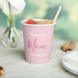 We Love You Mom Pink Minimalist Party Paper Cups<br><div class="desc">We Love You Mom Pink Minimalist Party Modern Paper Cups. Sweet, feminine, simple, modern and elegant typography. Text is "We love you", "Mom", and "Your Names". All the text can easily be changed to your own lovely messages. Order these pretty paper cups today to express your love and thanks to...</div>