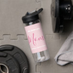 We Love You Mom Pink Minimalist  Water Bottle<br><div class="desc">We Love You Mom Pink Minimalist Design. Sweet, feminine, simple, modern and elegant typography. Text is "We love you", "Mom", and "Your Names". All the text can easily be changed to your own lovely messages. Order this trendy water bottle today to express your love and thanks to your wife, mom,...</div>