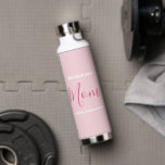 We Love You Mom Pink Minimalist  Water Bottle<br><div class="desc">We Love You Mom Pink Minimalist Design. Sweet, feminine, simple, modern and elegant typography. Text is "We love you", "Mom", and "Your Names". All the text can easily be changed to your own lovely messages. Order this stylish vacuum insulated water bottle today to express your love and thanks to your...</div>