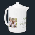 We Love You Mom Two Photo Custom<br><div class="desc">Two Photo Custom Teapot.  For Mom.  We Love You.  Names.</div>