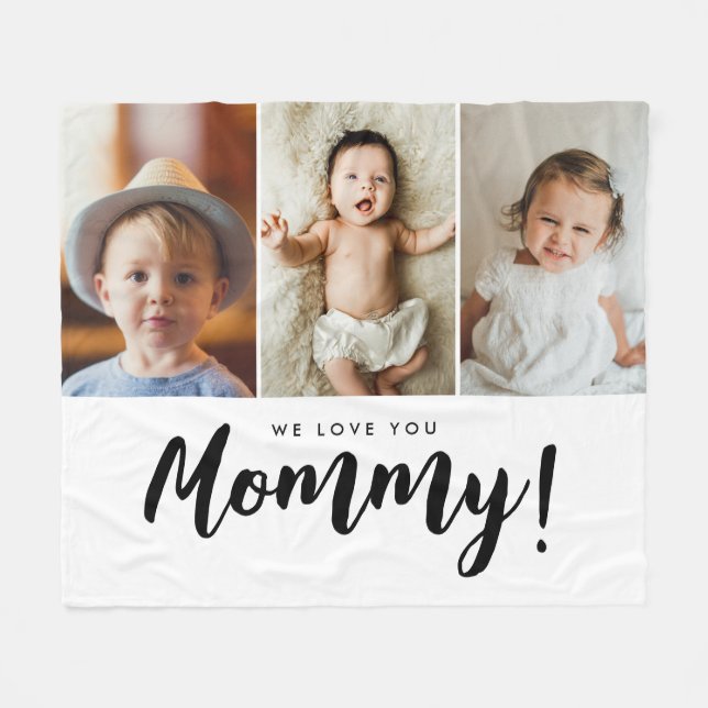 We love you Mommy Children photos Fleece Blanket (Front (Horizontal))