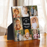 We Love You Mommy Family Modern Photo Collage Plaque<br><div class="desc">The We Love You Mommy Family Modern Photo Collage Plaque is a heartfelt keepsake that celebrates the special bond between a mother and her family. Featuring a customizable design, this plaque allows you to upload your favourite family photos and arrange them into a beautiful collage. The sleek, modern layout is...</div>