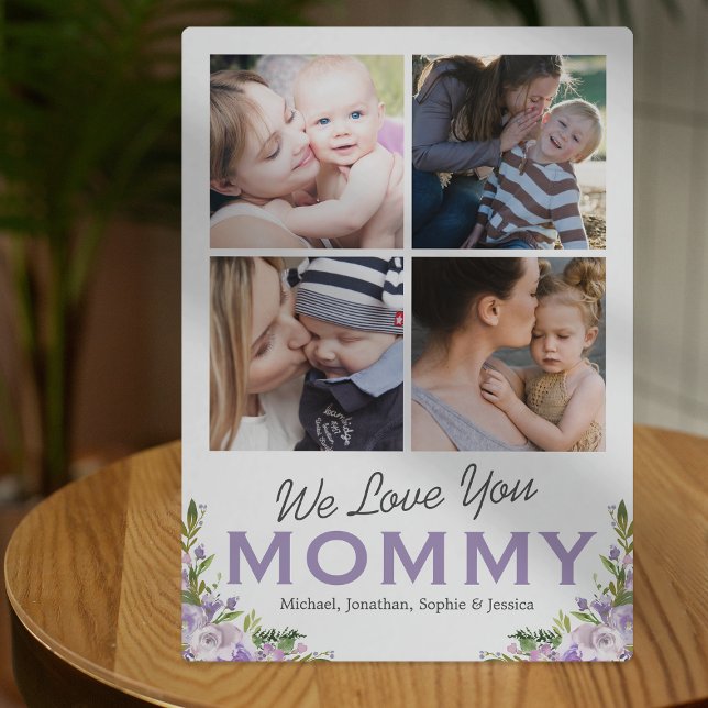 We Love You Mommy Floral Photo Plaque (Creator Uploaded)