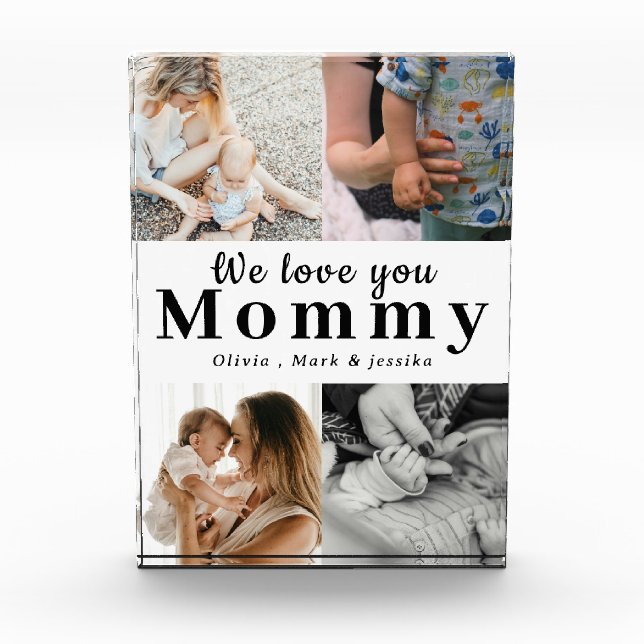 We Love You Mommy Personalized Photo Collage  Block (Front)