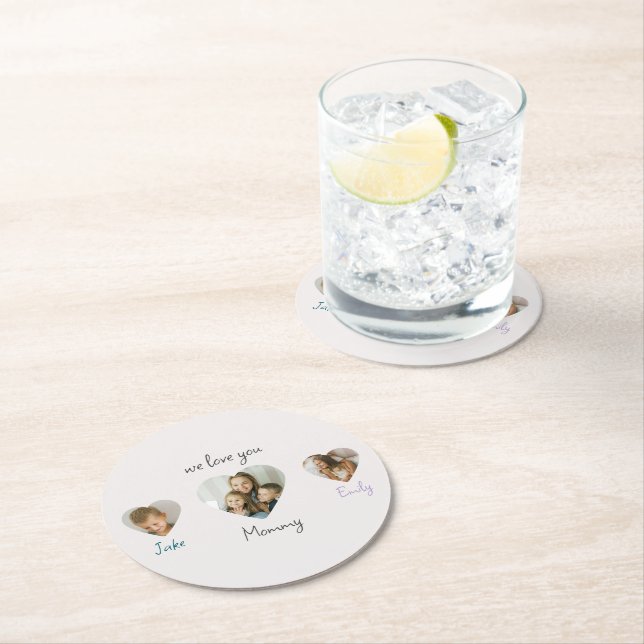We Love You Mommy - Personalized Photos Coaster (Insitu)