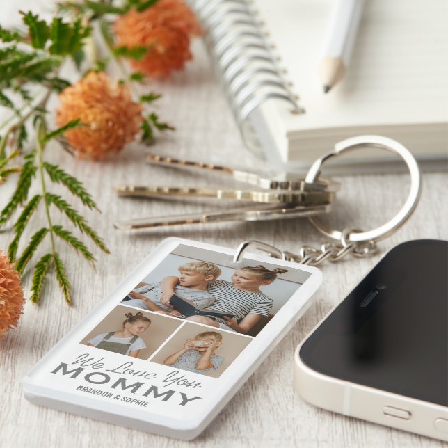 We Love You Mommy Photo Keychain (Front Right)