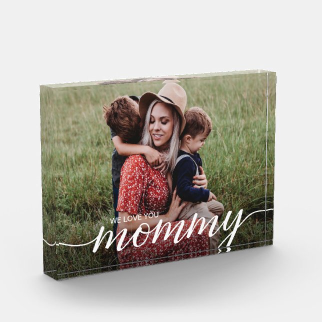 We love you mommy Script Custom photo template Block (Left)