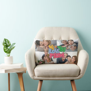 We Love You Mother's Day 4 Photo Lumbar Pillow
