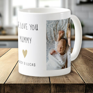 We Love You Mummy 2 Photo Collage Personalised Coffee Mug