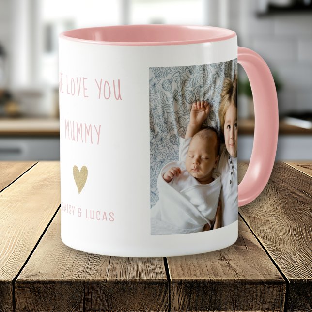 We Love You Mummy 2 Photo  Personalised  Pink Mug (Creator Uploaded)