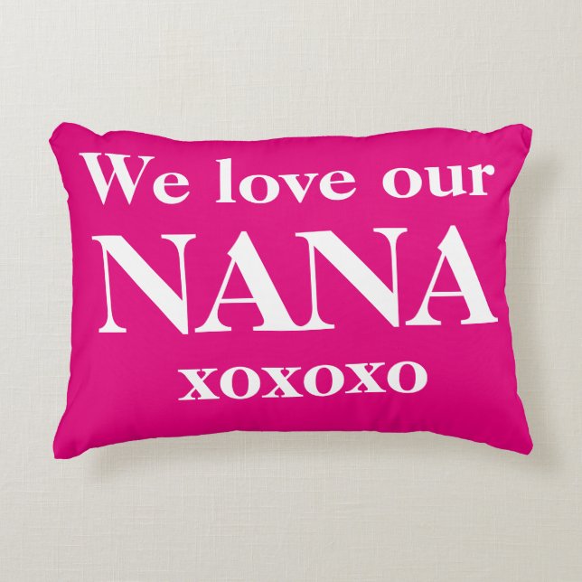 We Love You Nana Cute Modern Grandmother Pillow (Front)