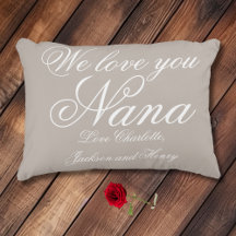 We love you NANA Lumbar Throw Pillow Personalized.
