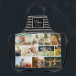 WE LOVE YOU NANA Modern Family Photo Collage Apron<br><div class="desc">We love you Nana! Perfect gift for Mother's Day,  Birthday,  or the Holidays: A modern,  chic apron customized with ten of your personal favorite photos as well as a message,  names for the best grandmother ever. This is the black and white striped version.</div>