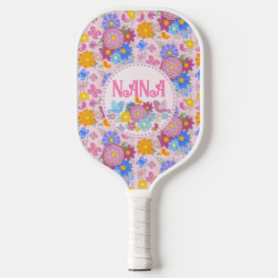 We Love You Nana wildflowers BOHO Personalized Pickleball Paddle