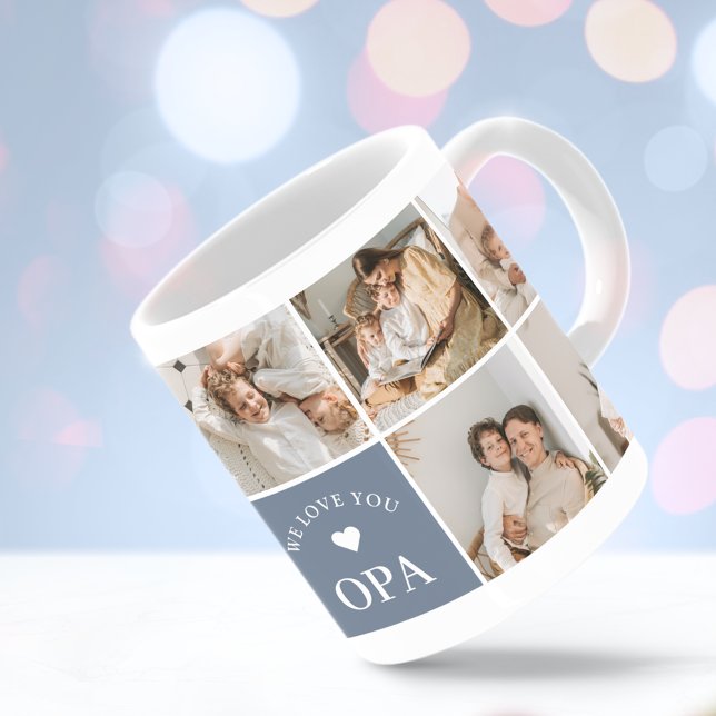 We Love You Opa Personalized Photo Coffee Mug (Creator Uploaded)