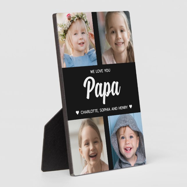 We Love You Papa Family Keepsake Photo Collage  Plaque (Side)