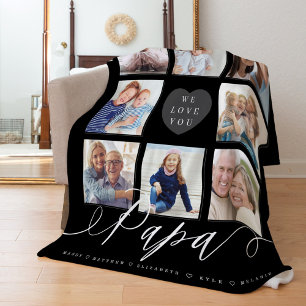 We Love You Papa   Grandchildren & Family Photos Fleece Blanket