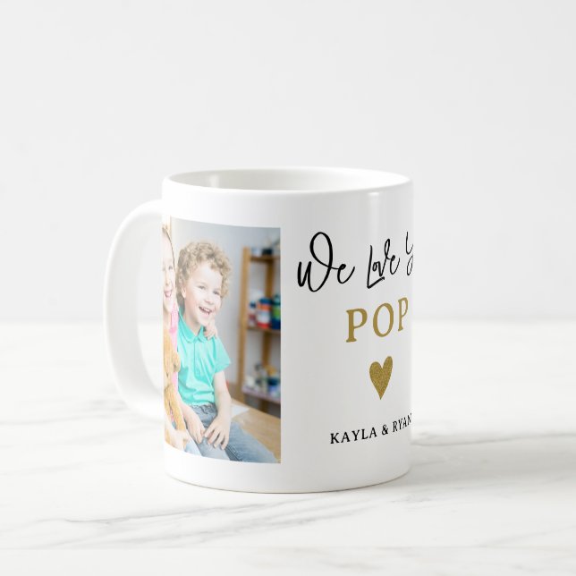 We Love You Pop 2 Photo Collage Grandfather Coffee Mug (Front Left)