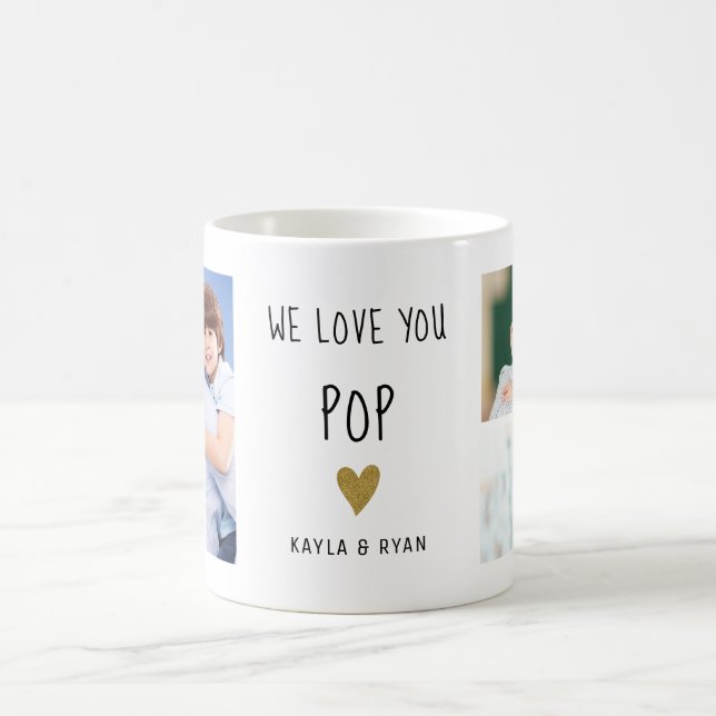 We Love You Pop  3 Photo Collage Grandpa  Coffee Mug (Center)