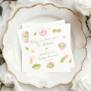 We Love you so Matcha Baby Girl Shower Napkin