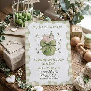 We Love You So Matcha Green Tea Baby Shower Invitation