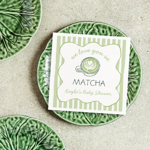 We Love You So Matcha Green Tea Baby Shower Napkin