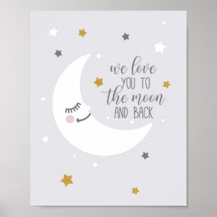 We love you to the moon and back wall art for the