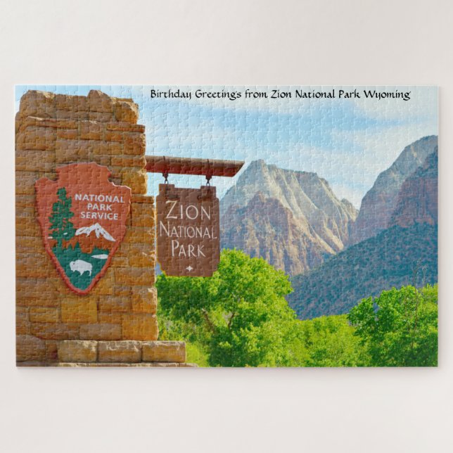 We love Zion National Park Wyoming. Jigsaw Puzzle (Horizontal)