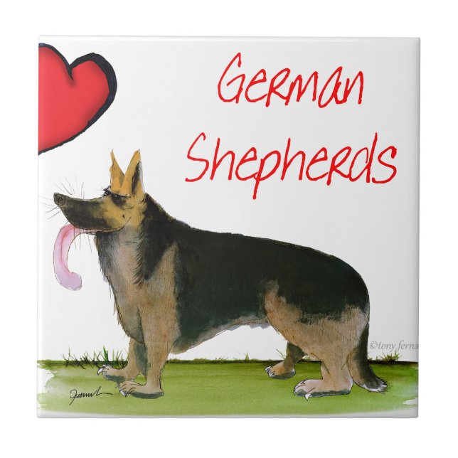 we luve german shepherds from Tony Fernandes Tile (Front)