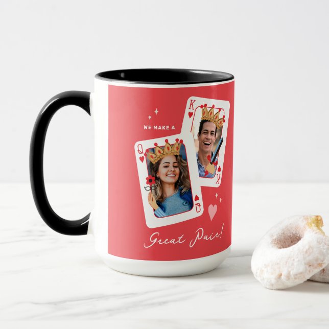 We make a great pair custom photo valentines day mug (With Donut)