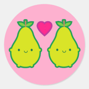 'We Make A Great Pair' Pears Classic Round Sticker