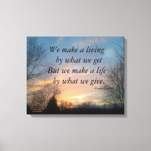 WE MAKE A LIVING CHURCHILL WRAPPED CANVAS PRINT