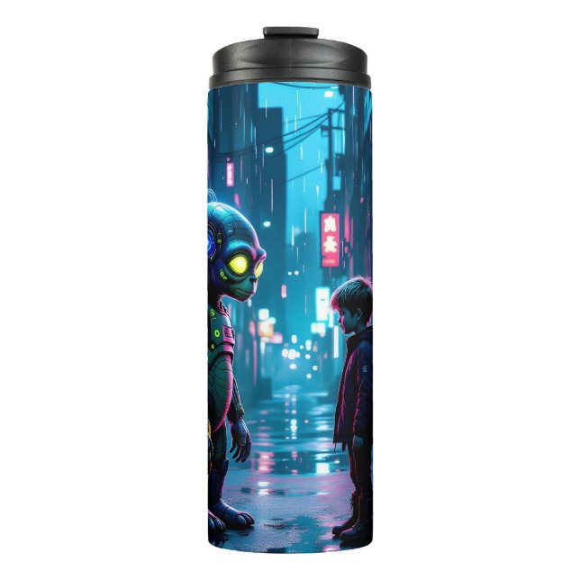 We meet again Alien and Boy Thermal Tumbler (Front)