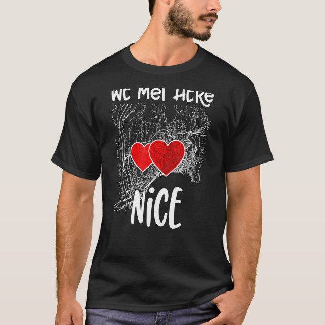 We Met Here Nice Hearted Map T-Shirt (Front)